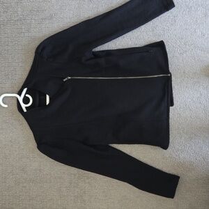 Saint + Sofia cotton biker jacket black